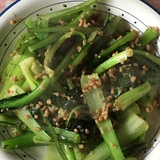 小松菜と豚挽き肉の塩炒め